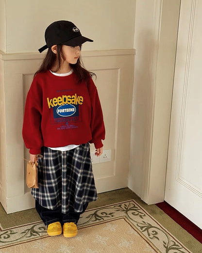 【100-160cm】裏起毛 グラフィック スウェットプルオーバー