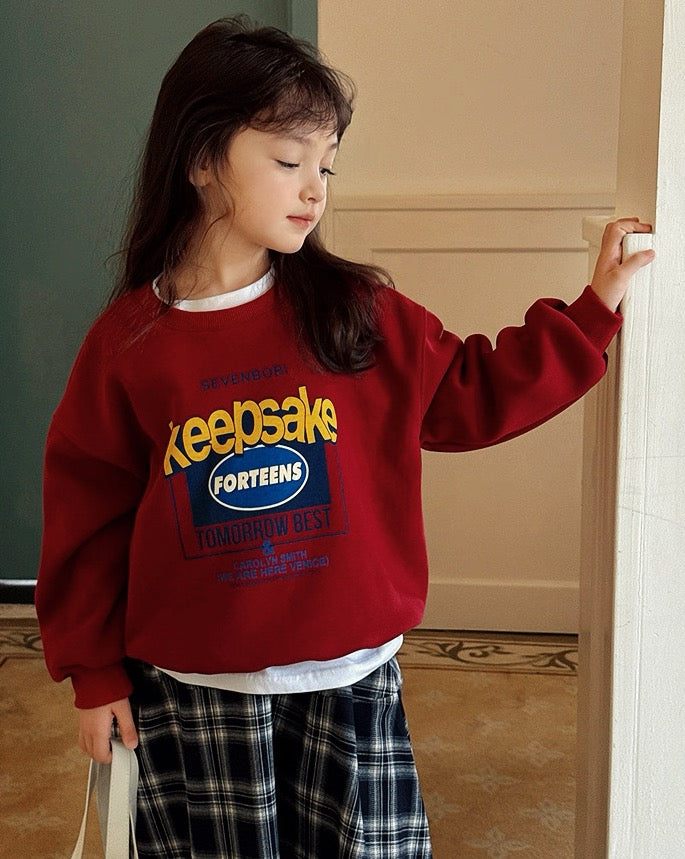 【100-160cm】裏起毛 グラフィック スウェットプルオーバー