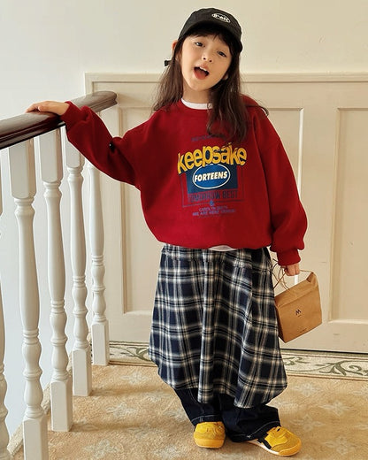 【100-160cm】裏起毛 グラフィック スウェットプルオーバー