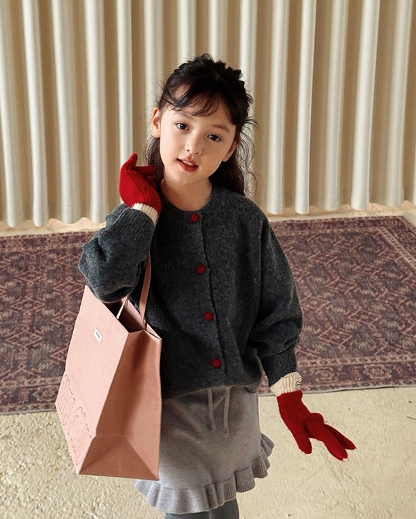 【100-160cm】裾フリル ニットスカート