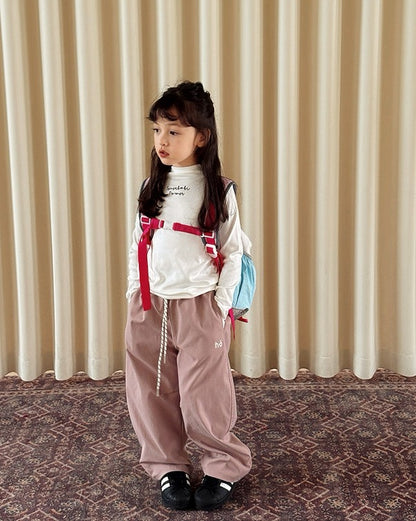 【100-160cm】ハイネック ロングスリーブ Tシャツ