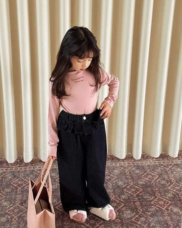 【100-160cm】ハイネック ロングスリーブ Tシャツ