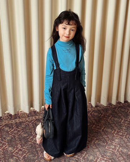 【100-160cm】ハイネック ロングスリーブ Tシャツ