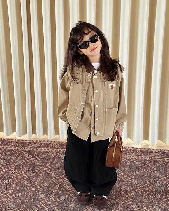 【100-160cm】ツイル2wayジャケットセット