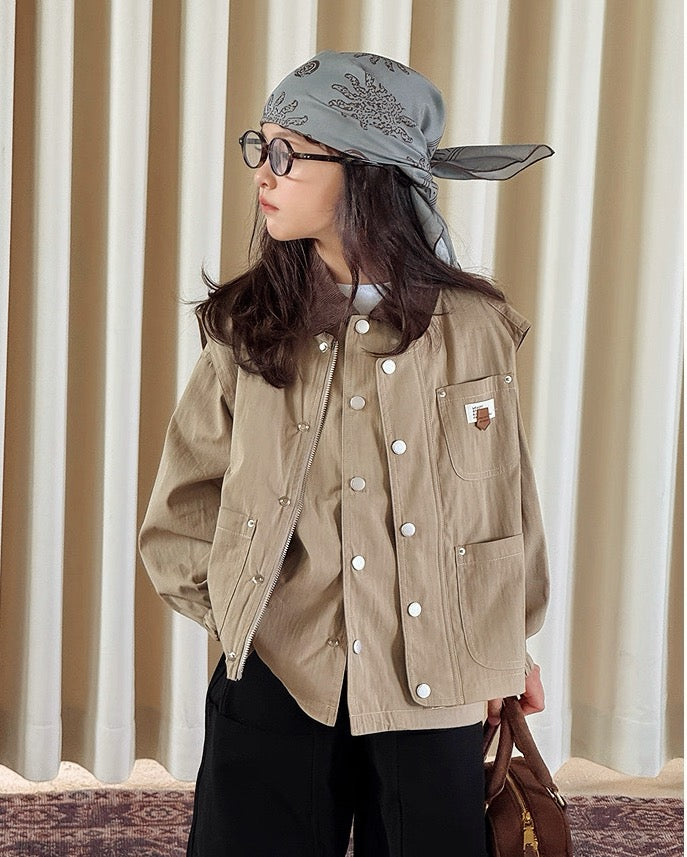 【100-160cm】ツイル2wayジャケットセット