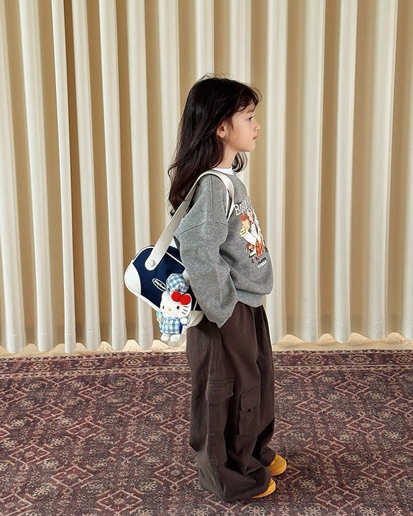 【100-160cm】ワイドカーゴパンツ