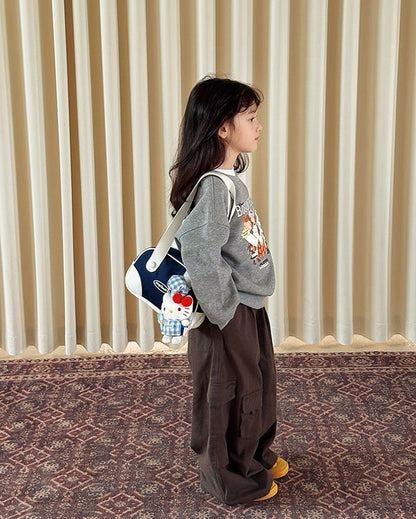 【100-160cm】ワイドカーゴパンツ