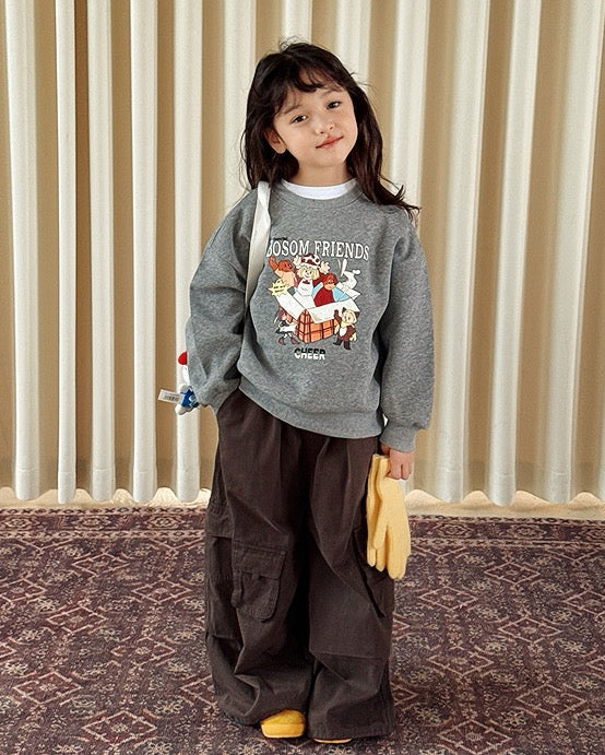 【100-160cm】ワイドカーゴパンツ