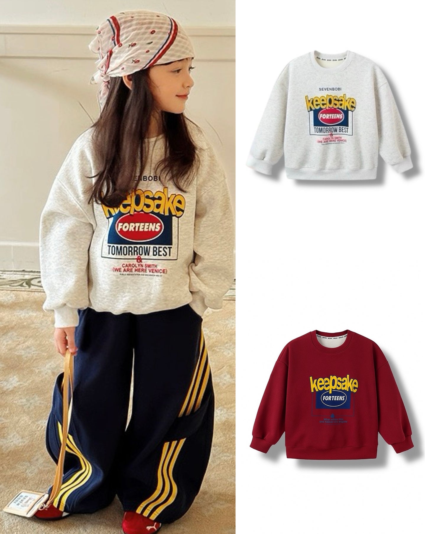 【100-160cm】裏起毛 グラフィック スウェットプルオーバー