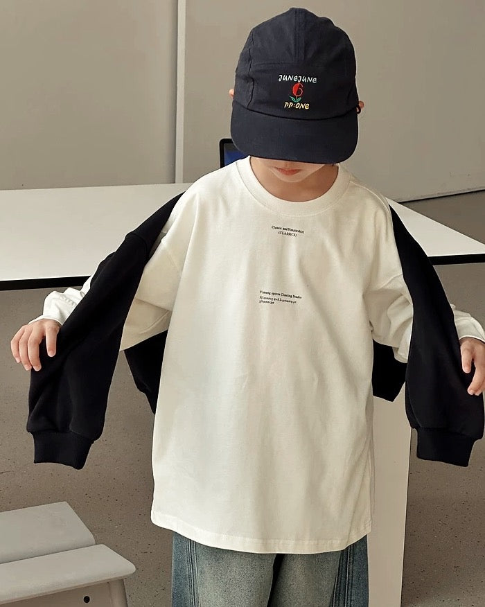 【110-160cm】ドルマンスリーブロングスリーブTシャツ