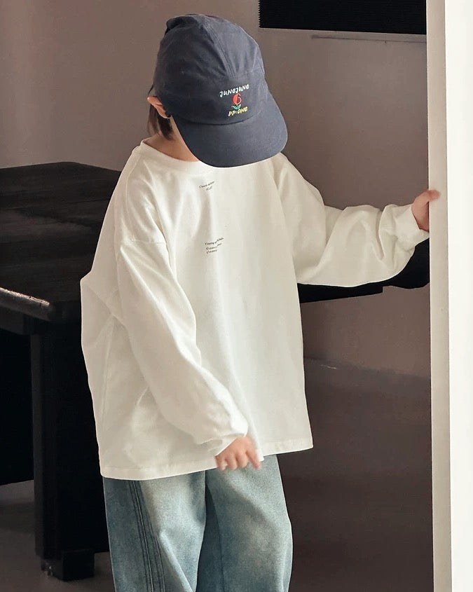 【110-160cm】ドルマンスリーブロングスリーブTシャツ