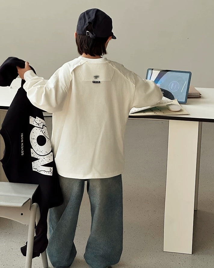 【110-160cm】ドルマンスリーブロングスリーブTシャツ