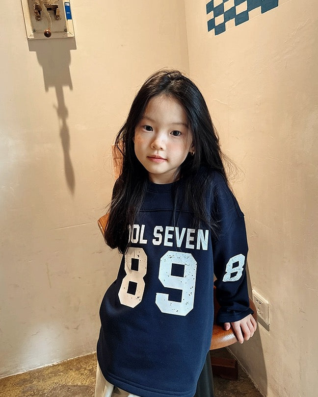 【100-160cm】ナンバリング裏起毛スウェットプルオーバー