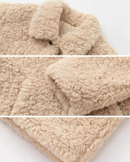 【100-160cm】襟付きミディアムボアジャケット