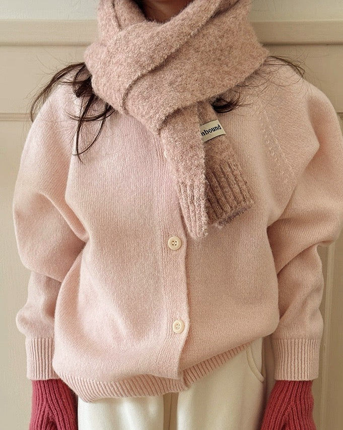 【100-160cm】親子お揃い クルーネックウールカーディガン