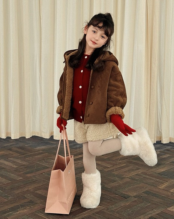 【100-160cm】スウェードボアライナージャケット