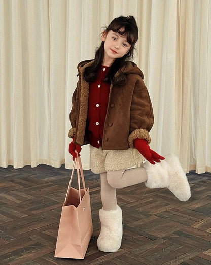 【100-160cm】スウェードボアライナージャケット