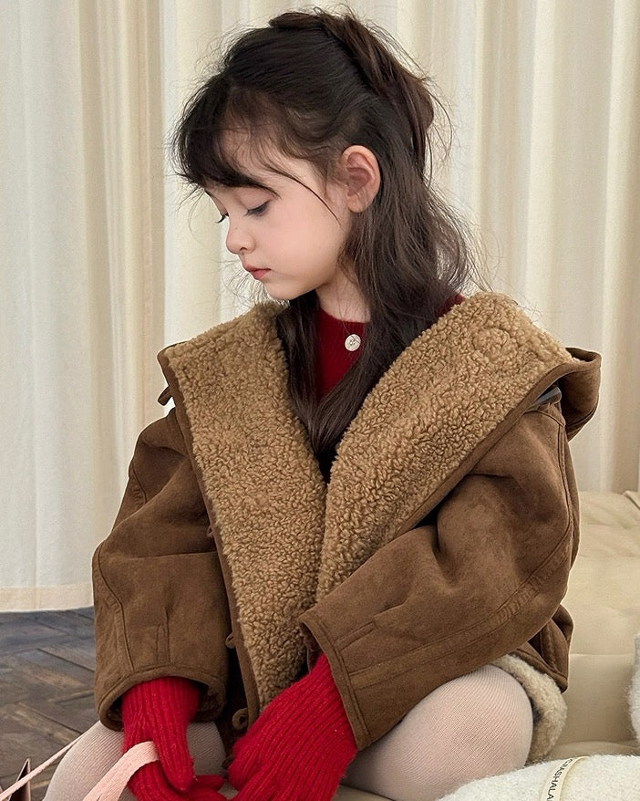 【100-160cm】スウェードボアライナージャケット