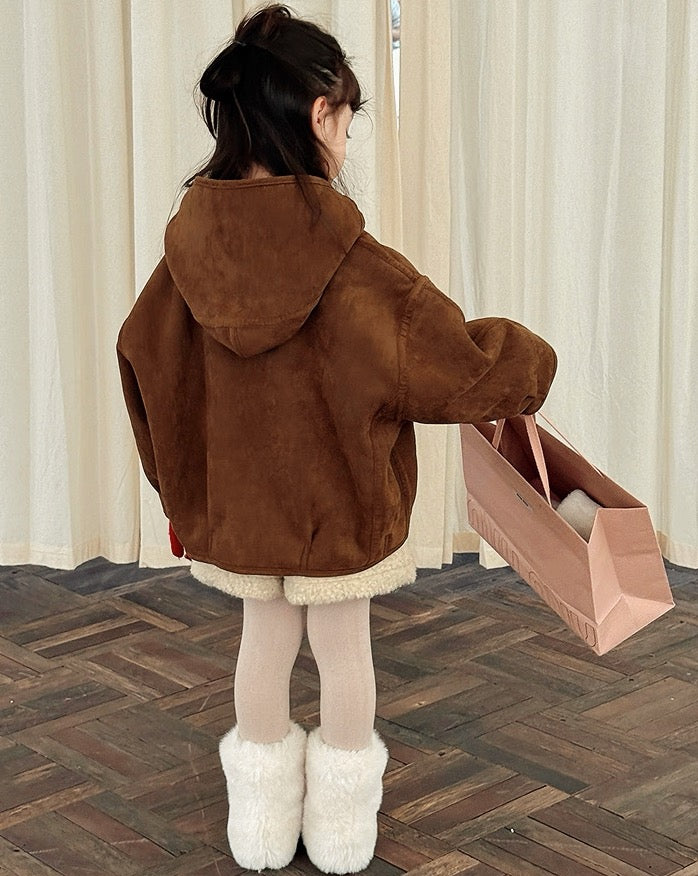 【100-160cm】スウェードボアライナージャケット