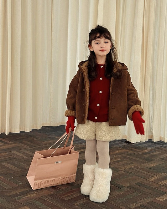 【100-160cm】スウェードボアライナージャケット