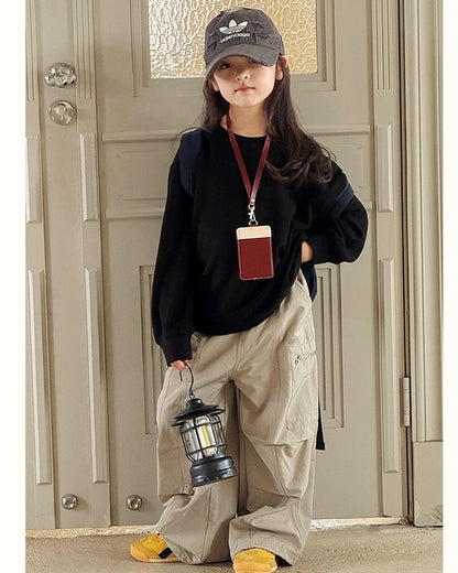 【100-160cm】親子お揃い ウォームアップロングスリーブTシャツ