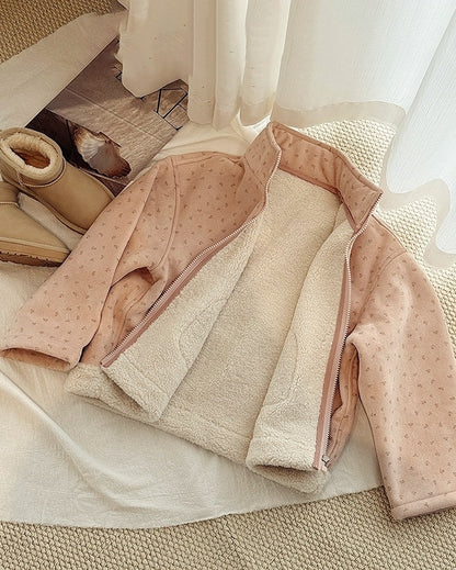 【100-160cm】フロントジップボアジャケット