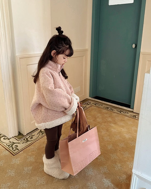 【100-160cm】フロントジップボアジャケット