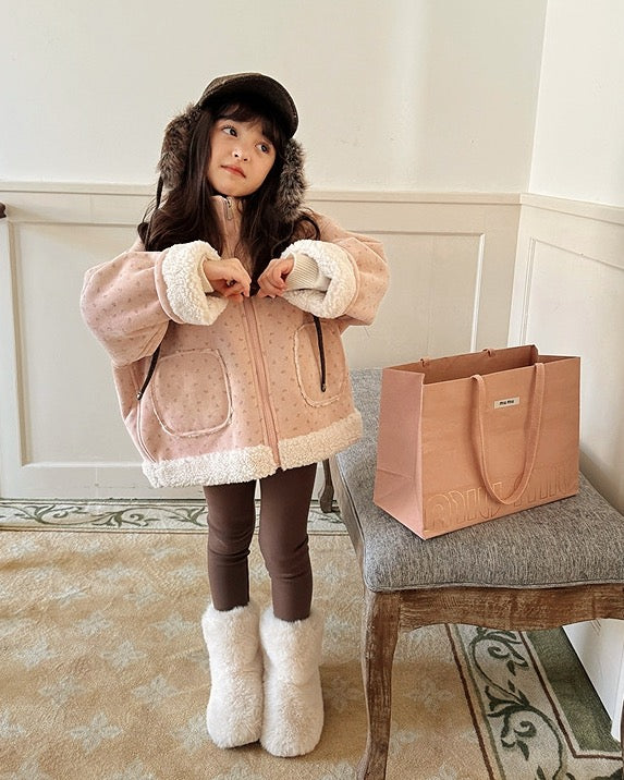 【100-160cm】裏起毛ブラウンレギンス