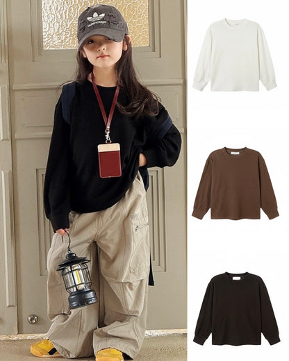 【100-160cm】親子お揃い ウォームアップロングスリーブTシャツ