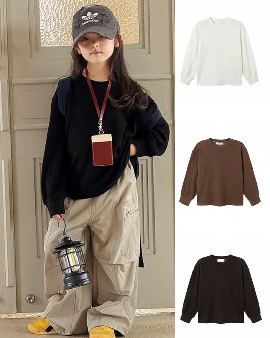 【100-160cm】親子お揃い ウォームアップロングスリーブTシャツ