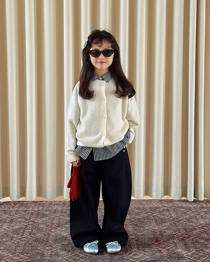 【100-160cm】裏起毛ワイドパンツ