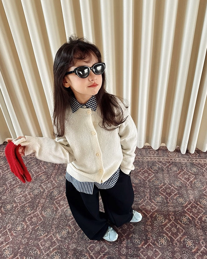 【100-160cm】裏起毛ワイドパンツ