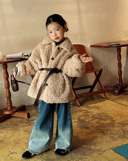 【100-160cm】グラデーションカラー カットオフ ジーンズ