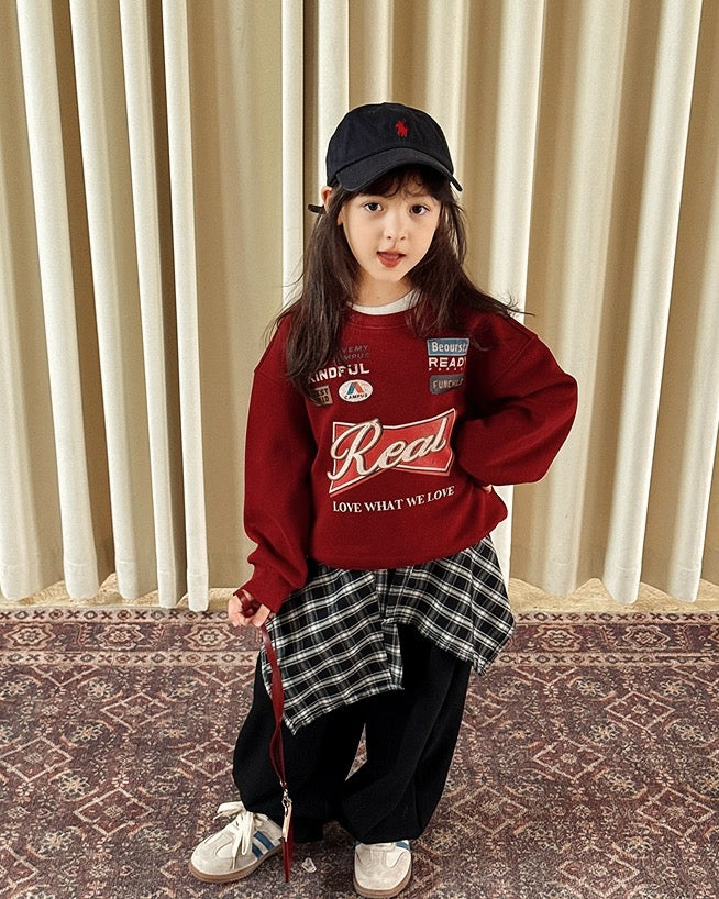 【100-160cm】裏起毛プリントスウェットプルオーバー