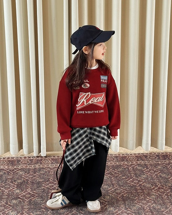 【100-160cm】裏起毛プリントスウェットプルオーバー