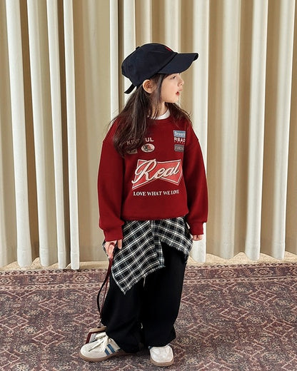 【100-160cm】裏起毛プリントスウェットプルオーバー