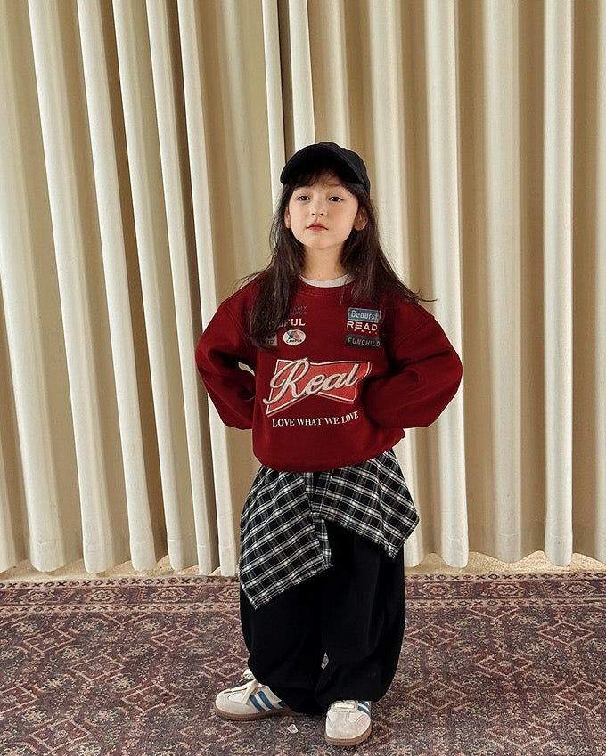 【100-160cm】裏起毛プリントスウェットプルオーバー