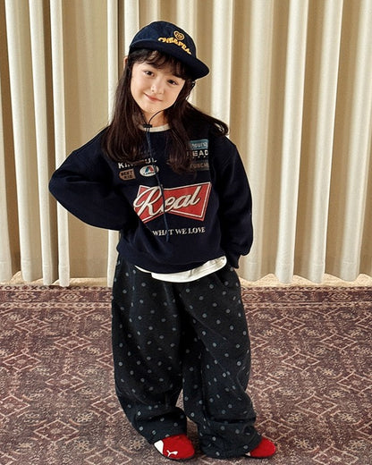 【100-160cm】裏起毛プリントスウェットプルオーバー