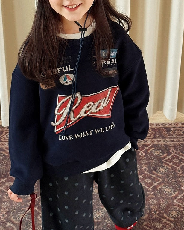 【100-160cm】裏起毛プリントスウェットプルオーバー