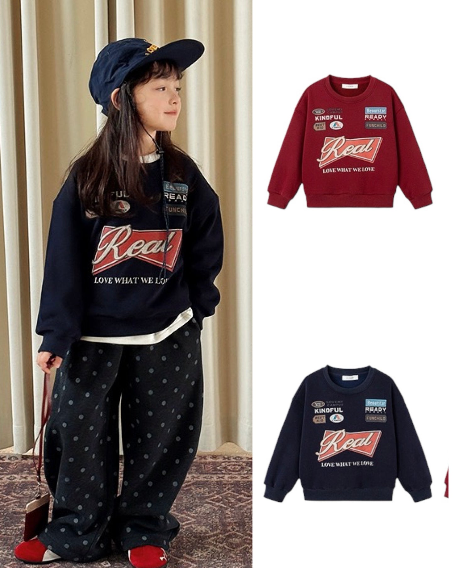 【100-160cm】裏起毛プリントスウェットプルオーバー