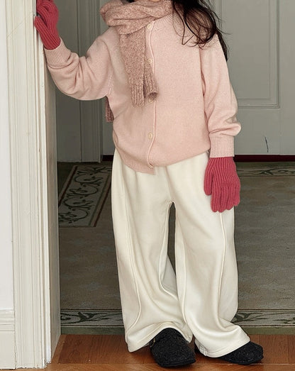 【100-160cm】裏起毛ワイドイージーパンツ