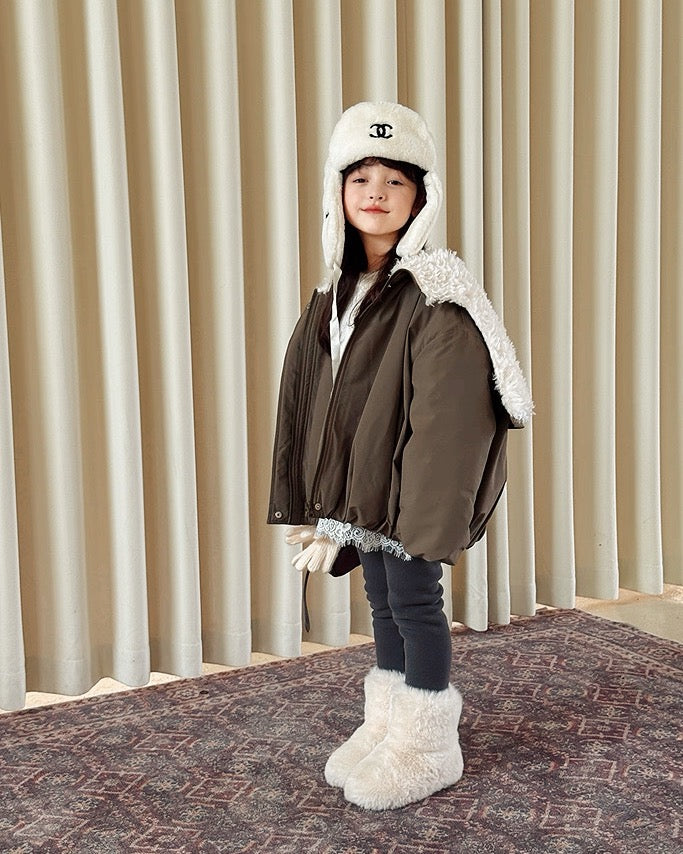 【100-160cm】2wayボアライニングフードバルーンブルゾン