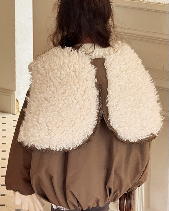 【100-160cm】2wayボアライニングフードバルーンブルゾン