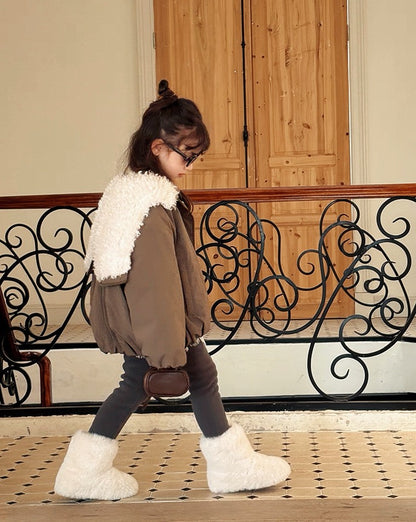 【100-160cm】2wayボアライニングフードバルーンブルゾン