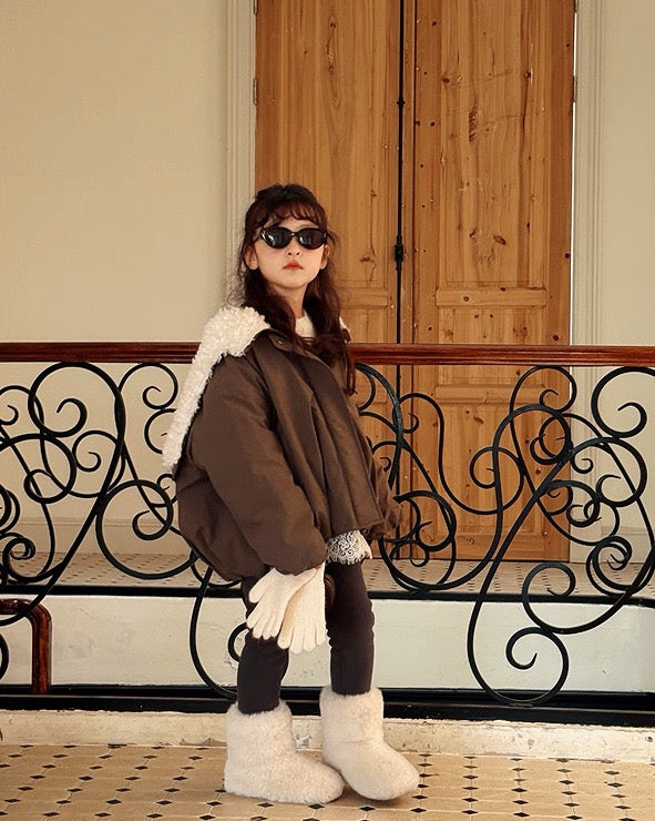 【100-160cm】2wayボアライニングフードバルーンブルゾン