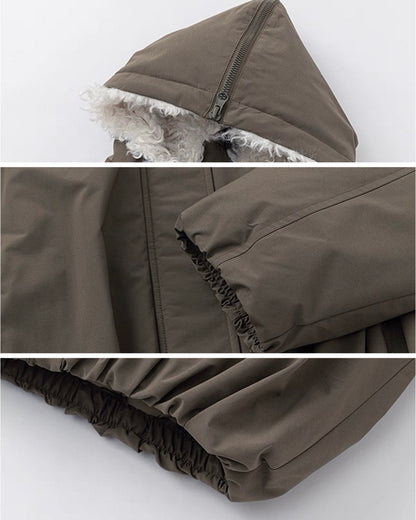 【100-160cm】2wayボアライニングフードバルーンブルゾン