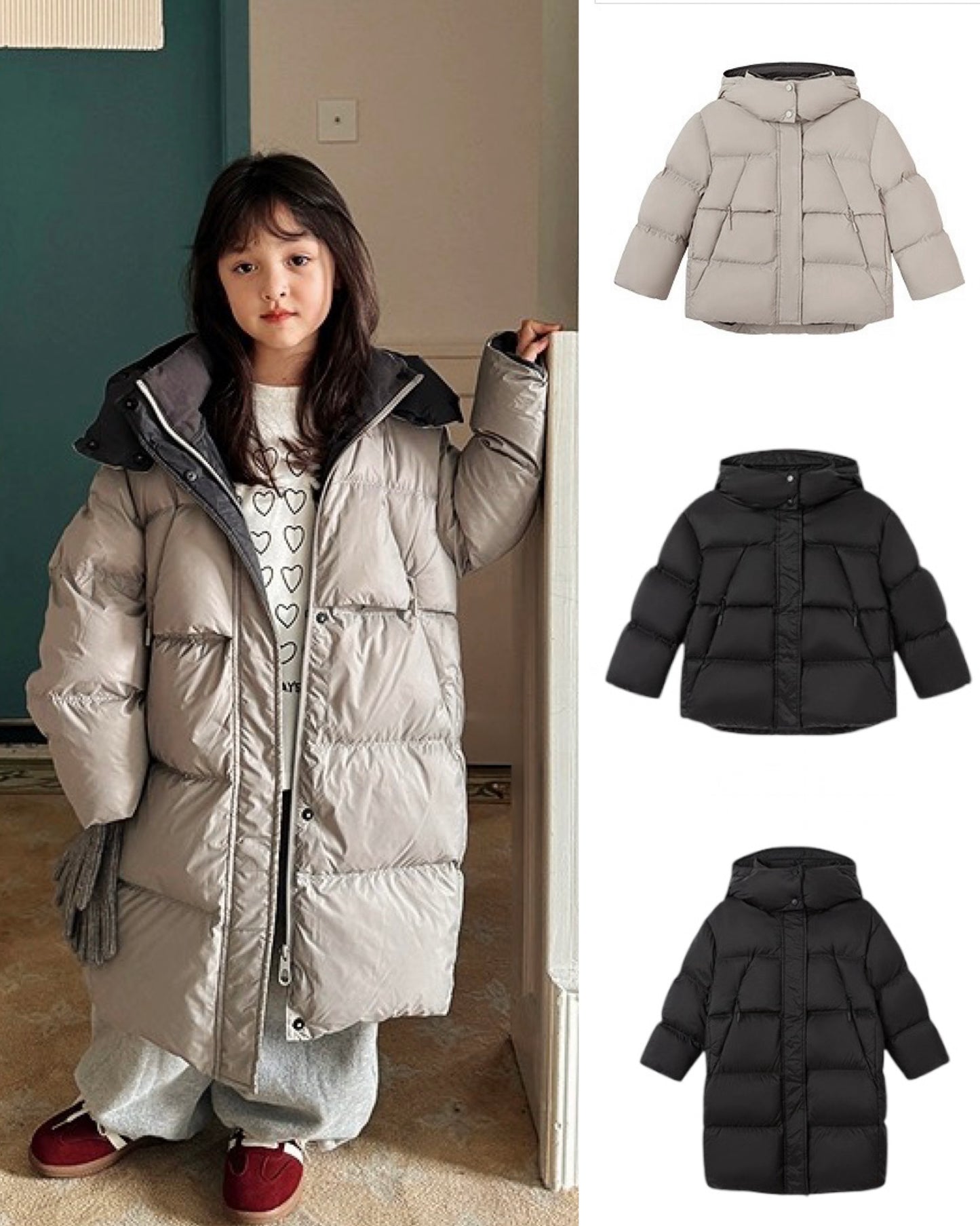 【100-160cm】キッズ グラフェンヒート 2丈ダウン（ショート/ロング）