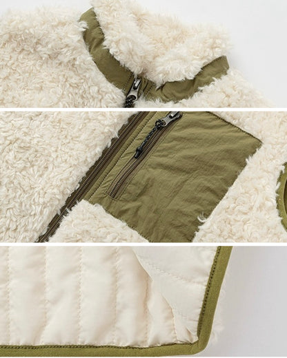 【100-160cm】ボアフリース ジップベスト