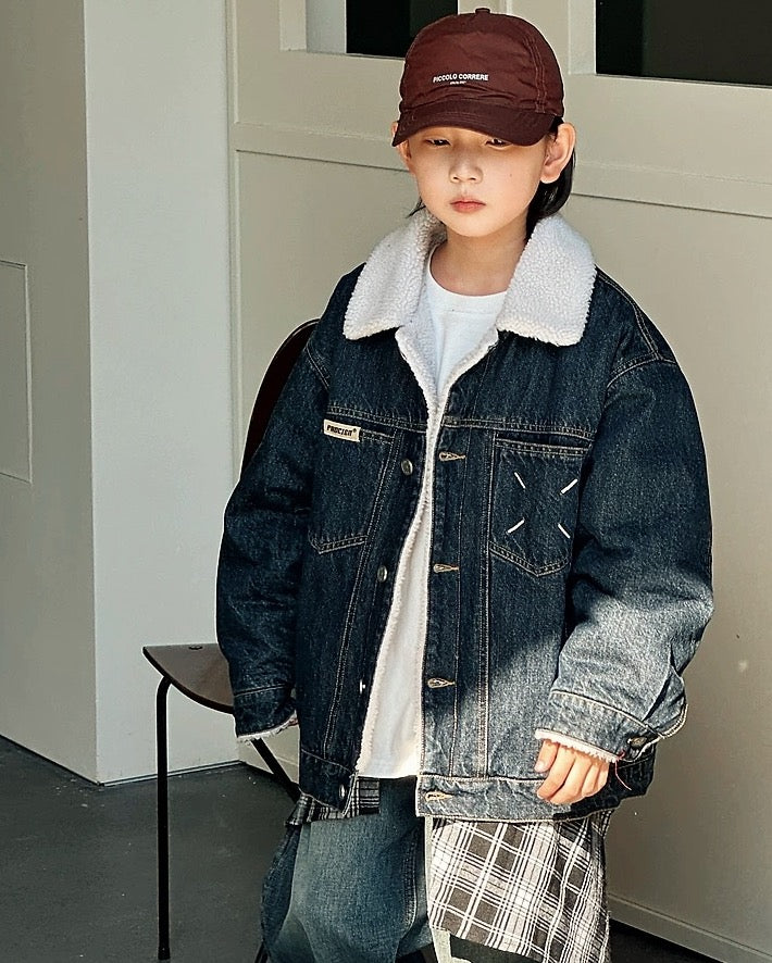【110-160cm】ボアライニング デニムジャケット