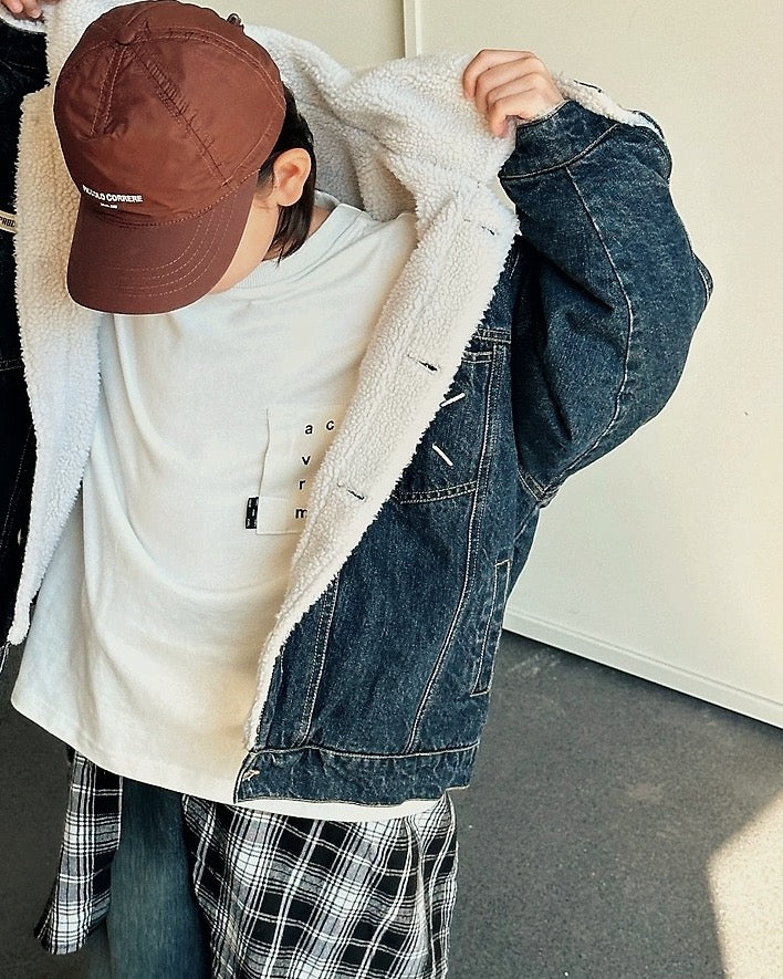 【110-160cm】ボアライニング デニムジャケット